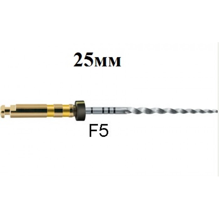 Про-Тэйпер, F5 желтый, машин.  25 мм, ( уп. 6 шт.) /Dentsply/