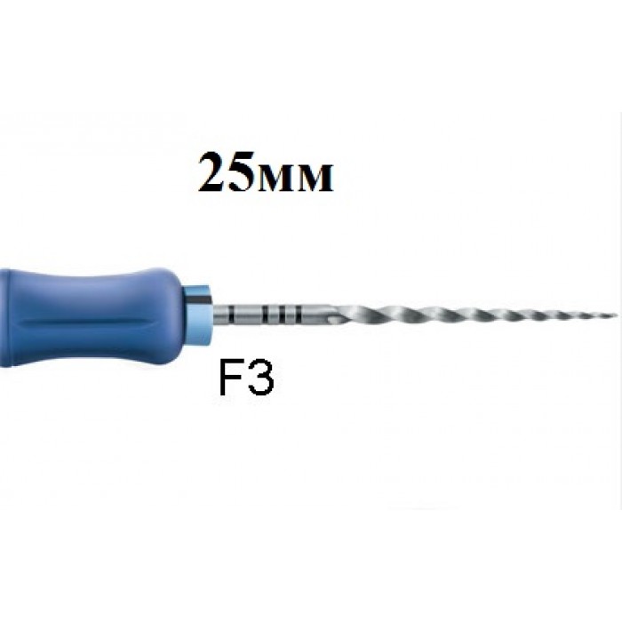 Про-Тэйпер, F3 синий, ручные 25 мм, ( уп. 6 шт.) /Dentsply/