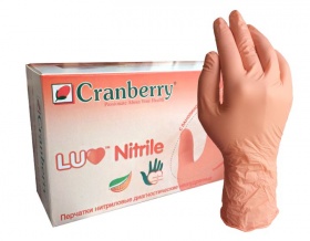 Перчатки нитрил цв.мандарин S (200шт) LUV Nitril Powder Free Exam Gloves неопудр. с ланолином и вит
